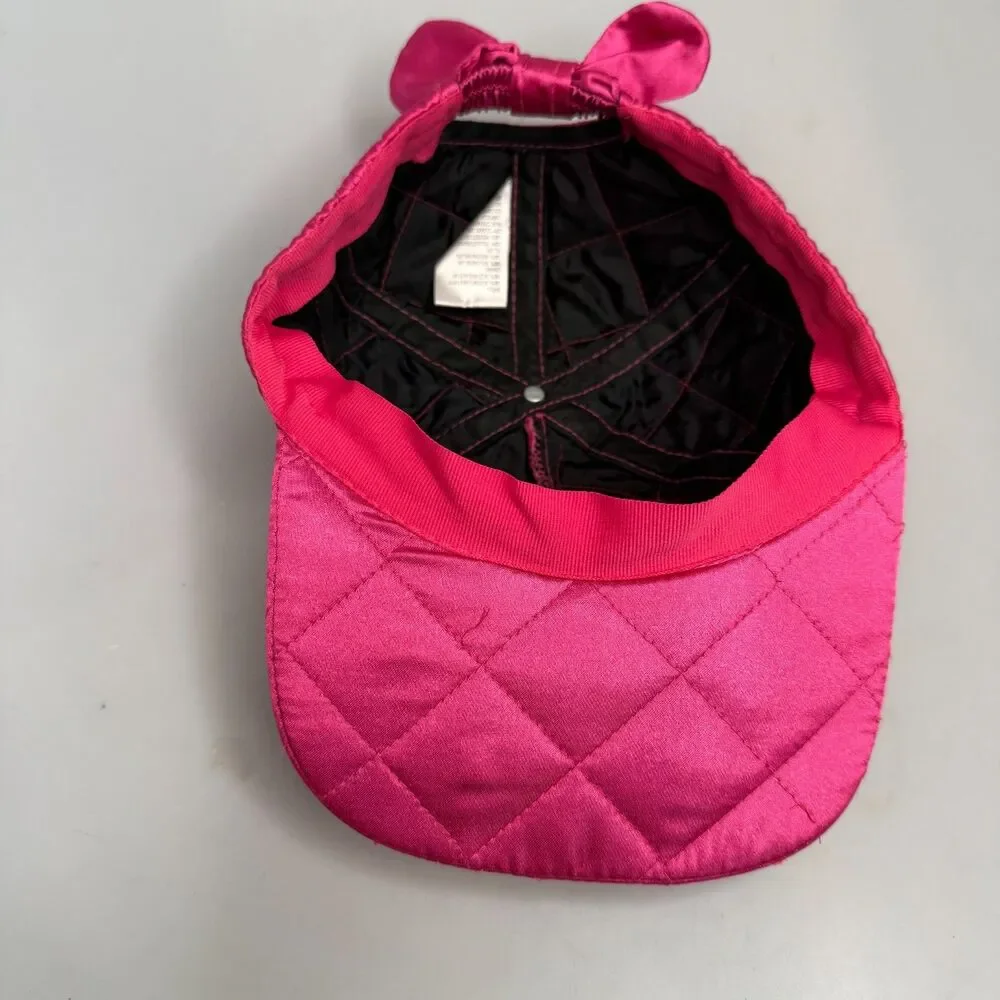 Minnie Mouse Glamour Vintage Quilted Disney Store Hat Cap Pink Satin 4-6X